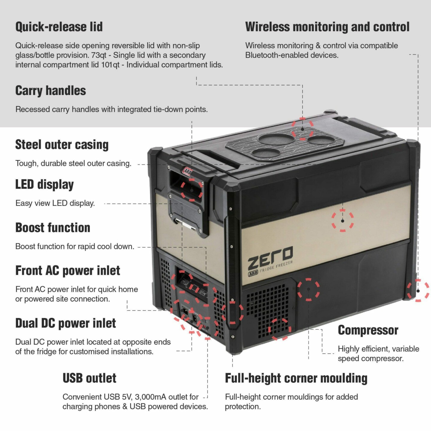 ARB Zero Fridge Freezer 63 Quart thumbnail 2