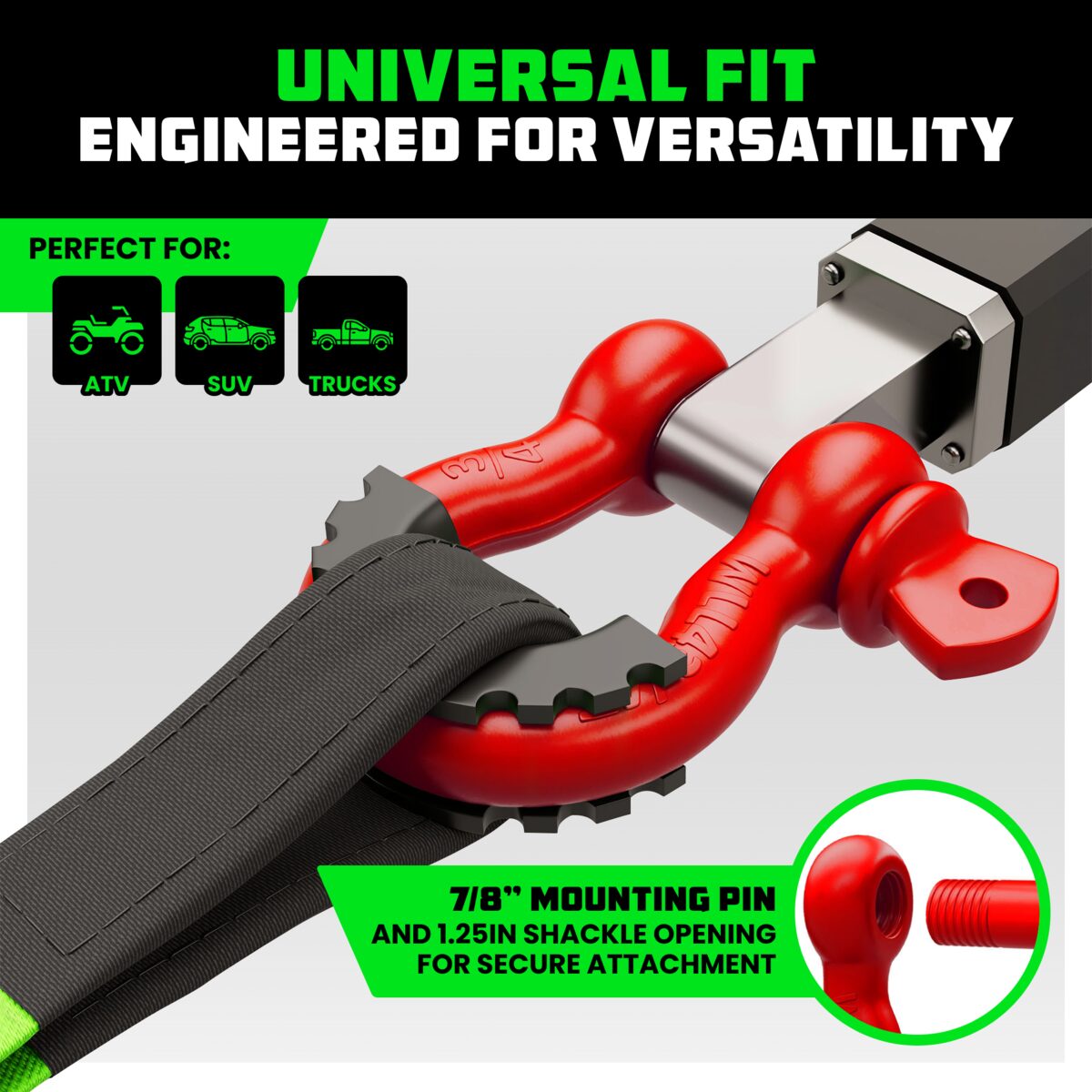 Rhino USA 3/4in D-Ring Shackle Set thumbnail 2
