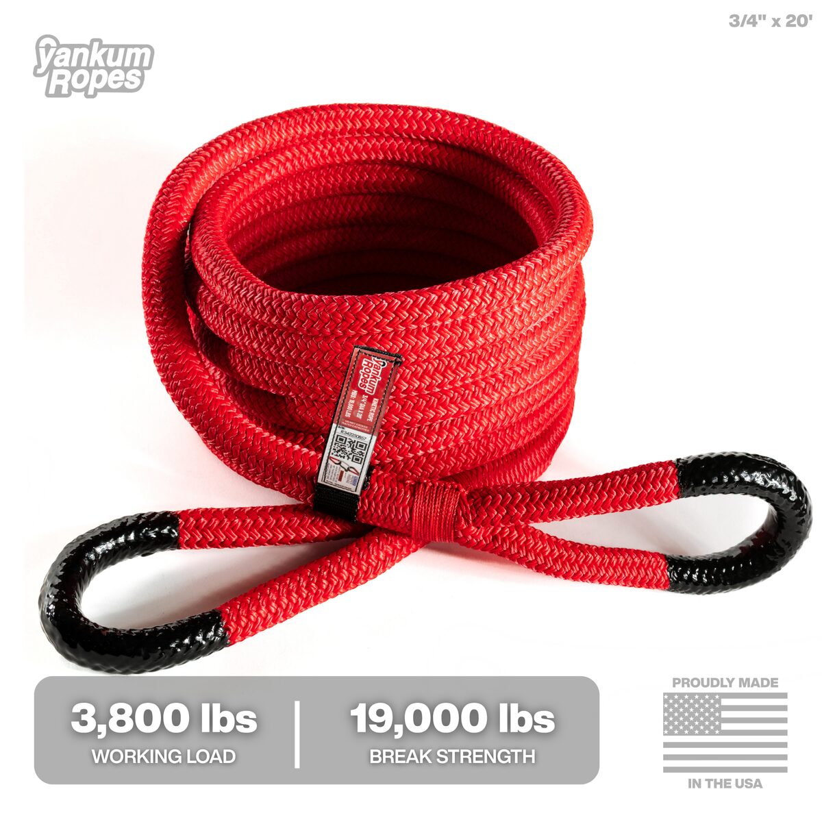 Yankum Ropes 3/4in Kinetic Recovery Rope thumbnail 2