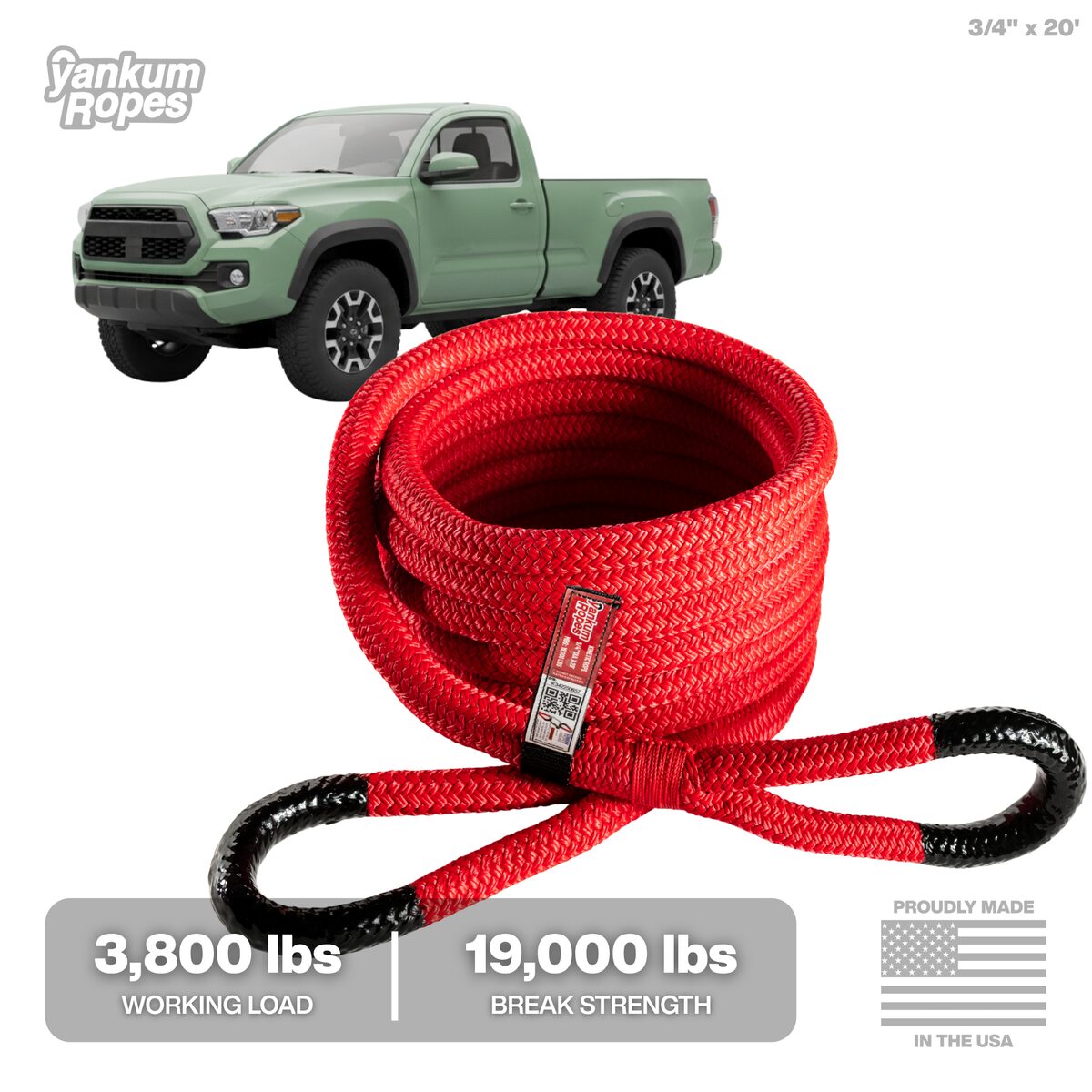 Yankum Ropes 3/4in Kinetic Recovery Rope
